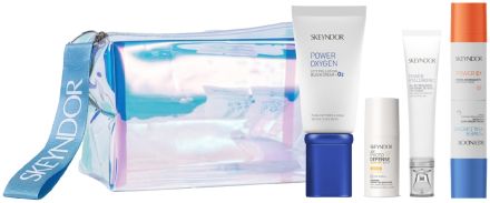 Skeyndor Power Oxygen Letní Set - Krém pro normální až suchou pleť 50 ml + Chladivý oční krém 15 ml + Denní ochranná emulze SPF50 15 ml + Rozjasňující duo krém 2x15ml Dárková sada