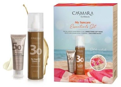 Casmara Sun Beauty Set - Opalovací olej SPF 30 200 ml + pleťový gel-krém SPF 50 50 ml Dárková sada