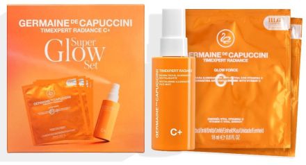 Germaine de Capuccini Timexpert C+ Glow Set - Pleťová mlha 50 ml + textilní maska 4 ks Dárková sada