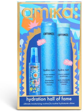 Amika Set Hydration Hall of Fame - Šampon 275 ml + kondicionér 275 ml + bezoplachový kondicionér 100 ml Dárková sada