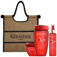 Kérastase Soleil Summer Set - Ochranný šampon 250ml + Regenerační maska 200ml + Ochranný fluid 125ml + Ochranná mlha 125ml + Plážová taška Dárková sada