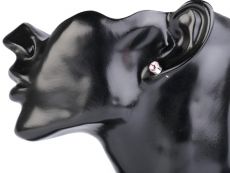 Rhodiované náušnice s broušeným kamenem 2ks