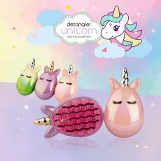 Detangler Unicorn - Dětský kartáč na vlasy jednorožec růžový