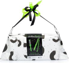 Gettin Fluo Mini Hair Straightener Set - Mini žehlička na vlasy Zelená + kartáč na vlasy Zelený Dárková sada