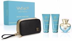 Versace Dylan Turquoise Set - EDT 100 ml + sprchový gel 100 ml + tělové mléko 100ml + Kosmetická taštička Dárková sada