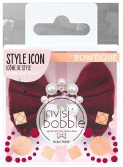 Invisibobble Bowtique British Royal Take a Bow - Gumička do vlasů s mašlí vínová 1 ks