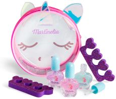 Martinelia Unicorn Set - Lak na nehty 3x + Oddělovač nehtů 2x + Kosmetická taštička Dárková sada