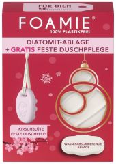 Foamie Diatomite Set - Tuhá sprchová péče 80 g + podložka pod mýdlo Dárková sada