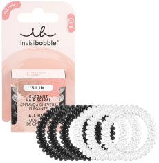 Invisibobble SLIM Day and Night - gumička do vlasů 3 x černá + 3x průhledná