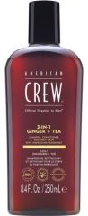 American Crew 3v1 Ginger - Tea - Šampon, kondicionér a tělový gel 250 ml