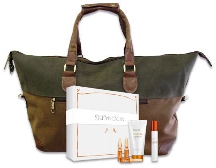 Skeyndor Power C+ Vánoční balíček č.37 - Energizující krém na suchou pleť 50 ml + Přípravek na Oční Okolí 15 ml + Koncentrát vitamínu C 7 ampulí + Dámská cestovní taška Dárková sada