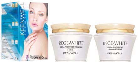 Keenwell Rege White Promotion Set - Denní ochranný krém SPF25 50ml + Noční regenerační krém 50ml Dárková sada