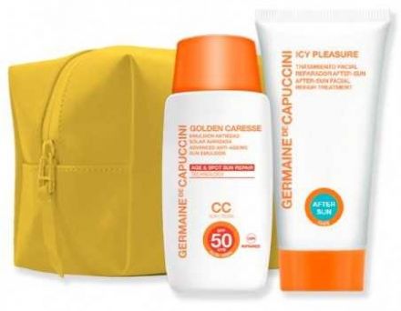 Germaine de Capucciny Golden Caresse Solar Set II - CC Krém SPF50 50 ml + Emulze po opalování 50 ml Dárková sada