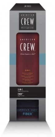 American Crew Classic Set Duo - Šampon 3v1 250ml + Fiber pasta 85g Dárková sada