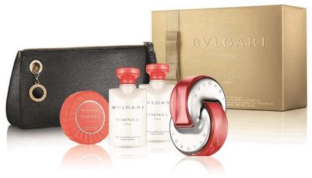 Bvlgari Omnia Coral Set - Toaletní voda 65ml + 2x Tělové mléko 40ml + Mýdlo 50g + Kosmetická taška Dárková sada