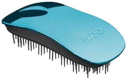 Ikoo Home Metallic Black-Pacific - Kartáč na vlasy černá-tyrkysová