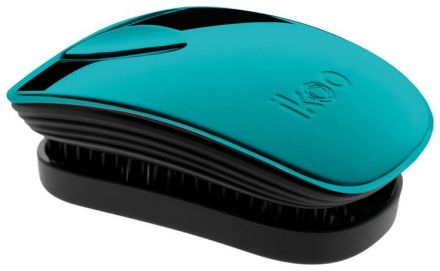 Ikoo Pocket Metallic Black Pacific - Kartáč na vlasy černo-tyrkysová