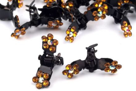 Skřipec do vlasů - kytička oranžová 1ks