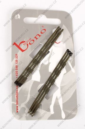 Vlasová sponka zelenohnědá 6ks