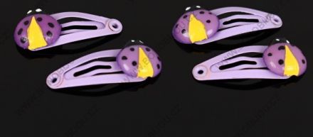 Sada minisponek s beruškou fialová 4ks