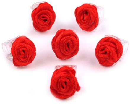 Skřipec do vlasů - růžička červená 1ks