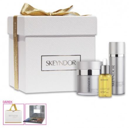 Skeyndor Eternal Vánoční sada - Krém 50ml + Sérum 30ml + Suchý olej 15ml + Paleta očních stínů 98ks x 1g Dárková sada