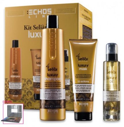 Echosline Seliár Luxury Vánoční sada - Šampon 350ml + Maska 300ml + Olejový booster 100ml + Paleta očních stínů 98ks x 1g Dárková sada