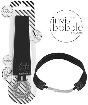 InvisiBobble Multiband - Multifunkční čelenka a gumička v jednom černá 1ks