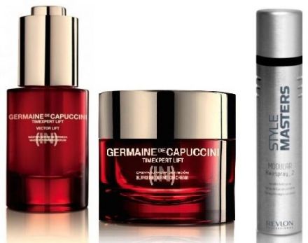 Germaine de Capuccini Timexpert lift (IN) Sada - Zpevňující sérum 50 ml + zpevňující krém na krk a dekolt 50 ml + Revlon lak na vlasy s variabilní fixací 200 ml Dárková sada