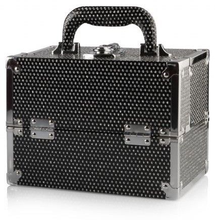 Kosmetický kufr černý s flitry