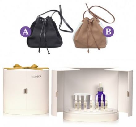 Skeyndor Global Lift Vánoční sada pro suchou pleť - Liftingový krém 50 ml + elixír 30 ml + ampule Uniq Cure 8H noční reparace 7 x 2 ml + kabelka Dárková sada