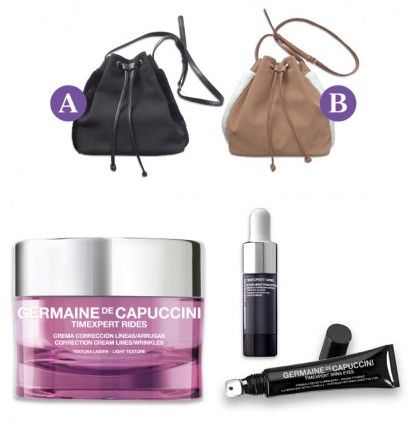 Germaine de Capuccini Timexpert Rides Vánoční Sada pro suchou pleť - Protivráskový krém 50 ml + oční krém 15 ml + noční reparační sérum 15 ml + kabelka Dárková sada