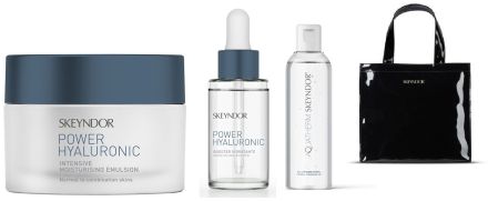 Skeyndor Power Hyaluronic Xmas Set - Hydratační emulze 50 ml + Hydratační booster 30 ml + čistící gel 75 ml Dárková sada