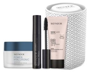 Skeyndor Power Hyaluronic Suchá Pleť Set - Hydratační krém 50 ml + řasenka Černá 10 ml + BB cream č.2 40 ml Dárková sada