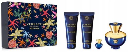Versace Dylan Blue Pour Femme Set - EDP 100 ml + EDP 5 ml + sprchový gel 100 ml + tělové mléko 100 ml Dárková sada