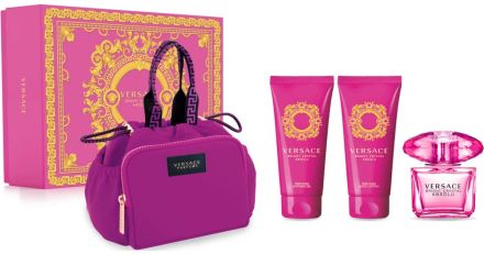 Versace Bright Crystal Absolu Set - EDP 90 ml + tělové mléko 100 ml + sprchový gel 100 ml + kosmetická taštička Dárková sada