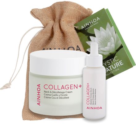 Ainhoa Collagen+ Letní Sada - Krém na krk a dekolt 50 ml + Zpevňující pleťové sérum 50 ml Dárková sada