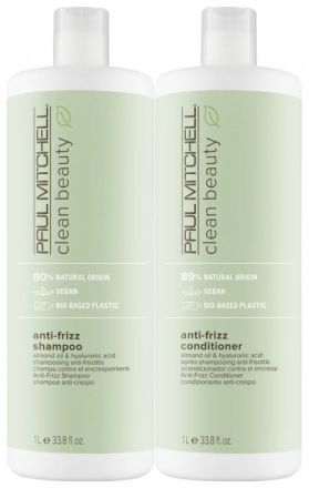 Paul Mitchell Clean Beauty Anti-frizz Save Big Duo Set - Šampon 1000 ml + kondicionér 1000 ml Ručník Dárková sada