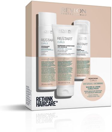 Revlon Professional Restart Curls Set - Šampon 250 ml + kondicionér 200 ml + krém 150 ml Dárková sada