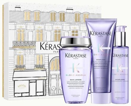 Kérastase Blond Absolu Light Vánoční Set - Šampon Lumiére 250 ml + péče 250 ml + sérum Cicaplasme 150 ml Dárková sada