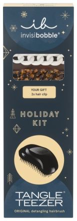 Invisibobble Modern Beauty Set - Kartáč na vlasy černý 1 ks + sponka do vlasů2 ks Dárková sada
