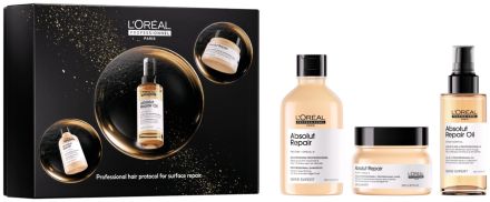 L´oréal Professionnel Serie Expert Absolut Repair Trio Vánoční Set - Šampon 300 ml + maska 250 ml + olej 90 ml Dárková sada