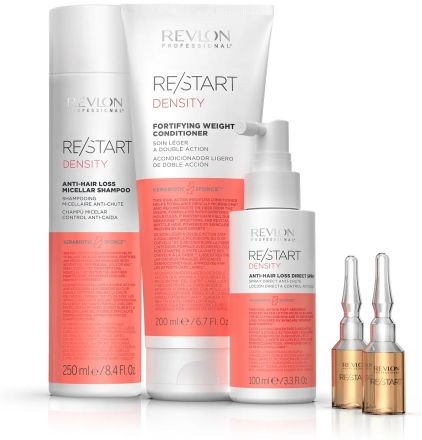 Revlon Professional Restart Density Set - Šampon 250ml + Kondicioner 200ml + Sprej 100ml + Ampule 12x5ml Dárková sada