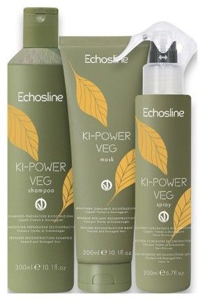 Echosline Ki-Power Veg - Šampon 300 ml + maska 300 ml + sprej 200 ml Dárková sada