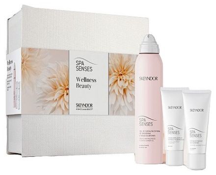 Skeyndor Spa Senses Welness Beauty Set - Pěnový sprchový gel 150 ml + peeling 50 ml + tělové mléko 30 ml Dárková sada