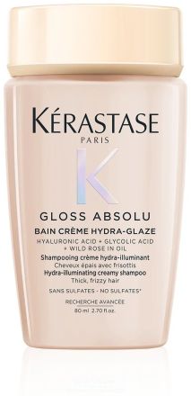 Kérastase Gloss Absolu Bain Créme Hydra-glaze - Hydratační a rozjasňující krémový šampon pro pevné krepaté vlasy 80 ml Cestovní balení