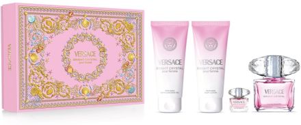Versace Bright Crystal Set - EDP 90 ml + sprchový gel 100 ml + tělové mléko 100 ml + EDT 5 ml Dárková sada