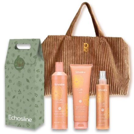 Echosline Curl Vánoční Set 2026 - Šampon 300 ml + maska 300 ml + aktivátor vln 200 ml Dárková sada