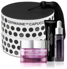 Germaine de Capuccini Timexpert Rides Vánoční Sada pro suchou pleť - Protivráskový krém 50 ml + oční krém 15 ml + noční reparační sérum 15 ml + kabelka Dárková sada