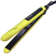Gettin Fluo Mini Hair Straightener Set - Mini žehlička na vlasy Žlutá + kartáč na vlasy Žlutý Dárková sada